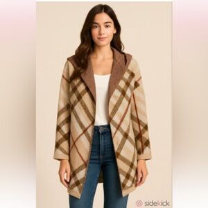 Love Ever After Long Sleeve Sweater Cardigan Hood Acrylic Polyester Women Size L